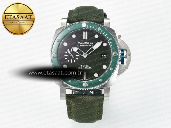 Panerai PAM1287 V TTF Yeşil Kadran Kumaş P900 Eta Saat - Görsel 3 - 1:1 Süper Klon Saat