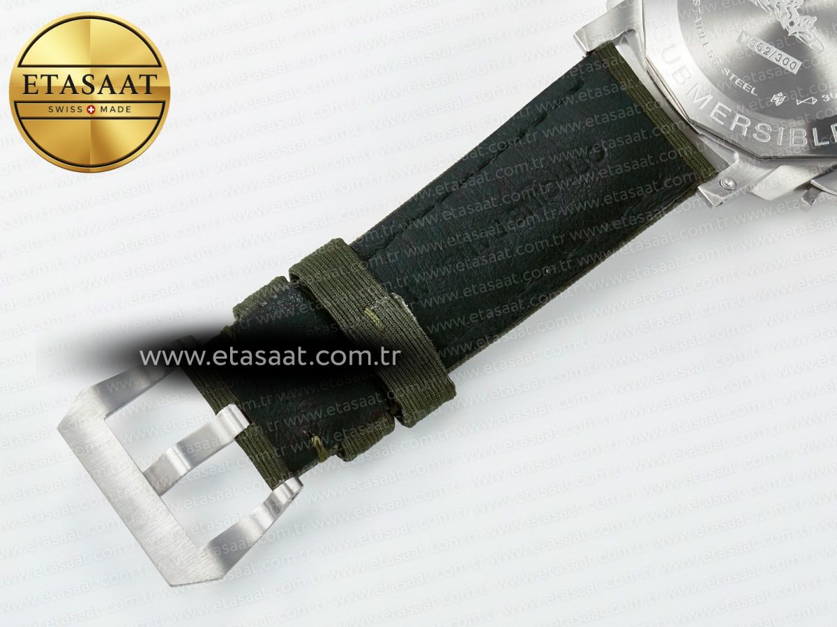 Penerai PAM1287 V TTF 1:1 Best Edition Green Dial on Green Nylon Strap P900 - Görsel 30
