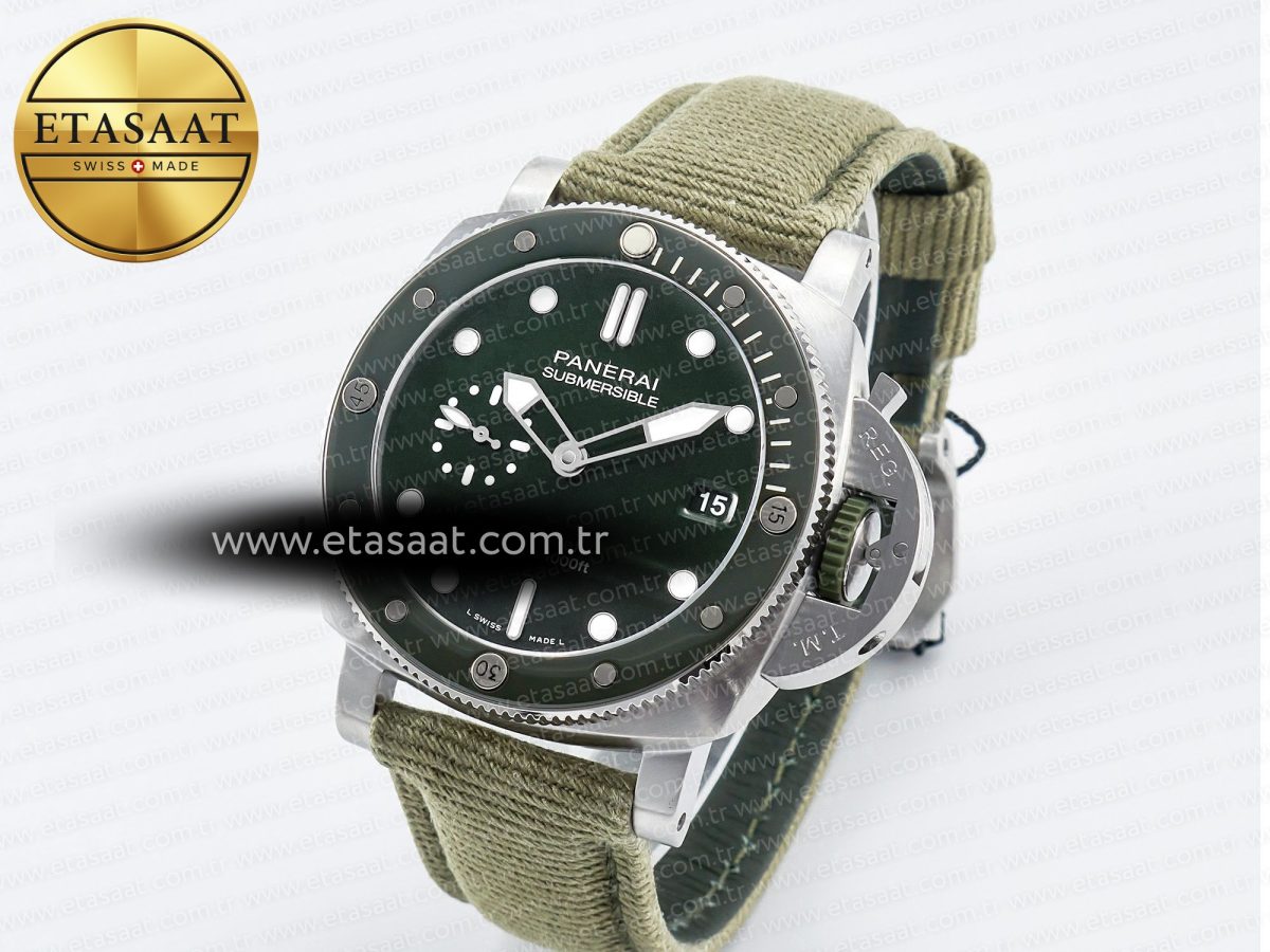 Panerai PAM1287 Y VSF 1:1 Best Edition Green Dial on Green Nylon Strap P900 - Görsel 1