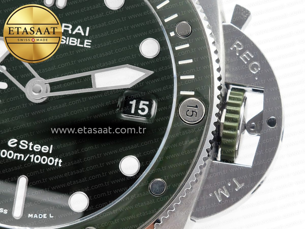 Panerai PAM1287 Y VSF 1:1 Best Edition Green Dial on Green Nylon Strap P900 - Görsel 12
