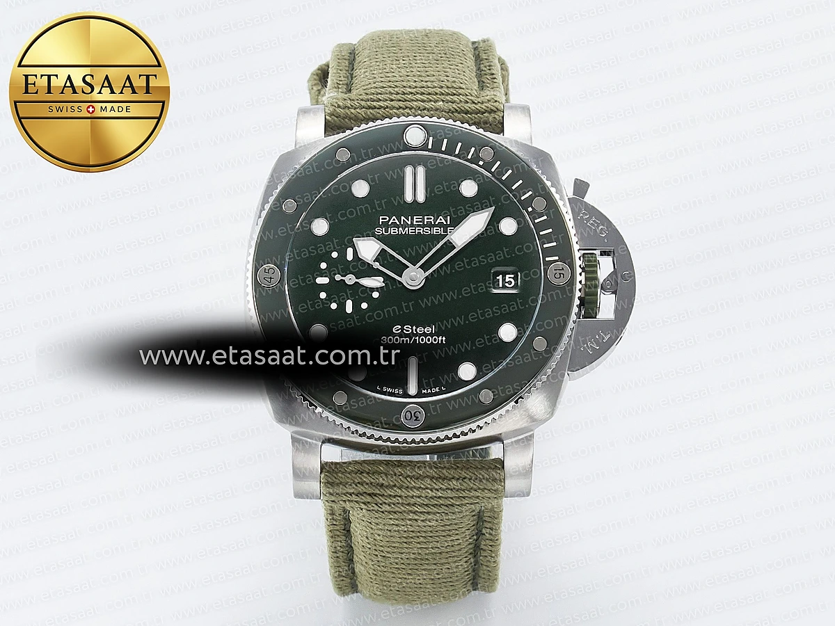 Panerai PAM1287 Y VSF Yeşil Kadran Kumaş P900 Eta Saat - 1:1 Süper Klon Replika Saat