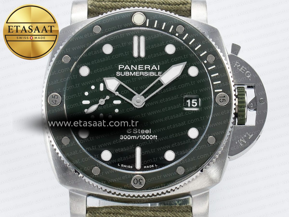 Panerai PAM1287 Y VSF 1:1 Best Edition Green Dial on Green Nylon Strap P900 - Görsel 4
