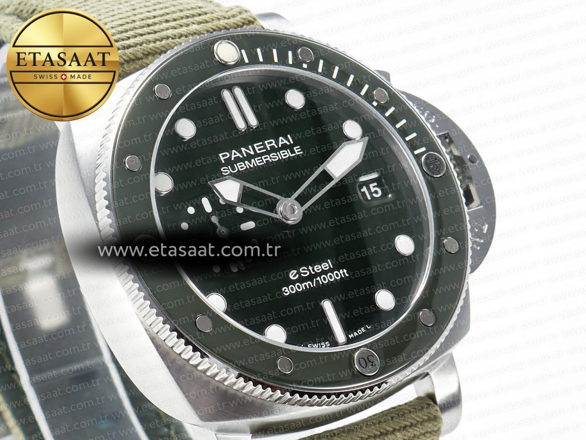 Panerai PAM1287 Y VSF 1:1 Best Edition Green Dial on Green Nylon Strap P900 - Görsel 5