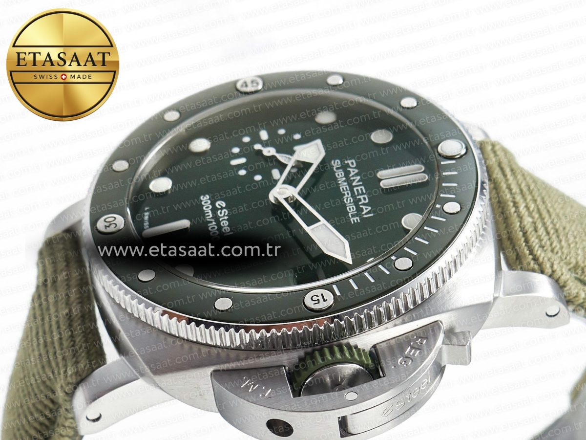 Panerai PAM1287 Y VSF 1:1 Best Edition Green Dial on Green Nylon Strap P900 - Görsel 6