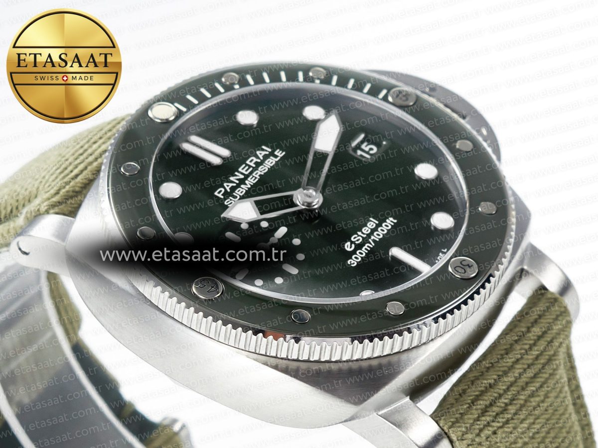 Panerai PAM1287 Y VSF 1:1 Best Edition Green Dial on Green Nylon Strap P900 - Görsel 7