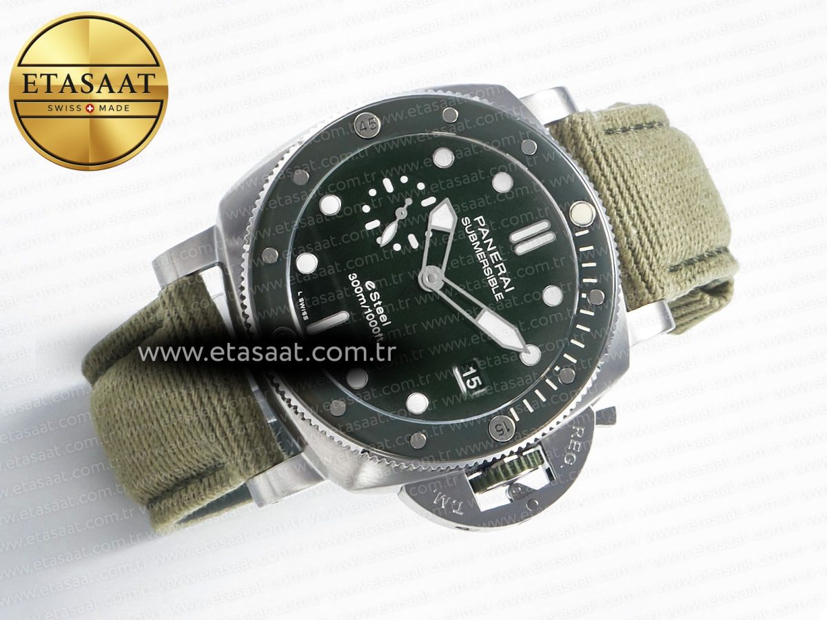 Panerai PAM1287 Y VSF 1:1 Best Edition Green Dial on Green Nylon Strap P900 - Görsel 8
