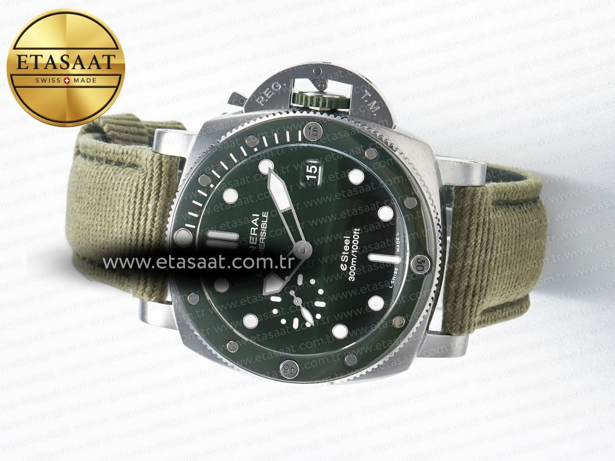 Panerai PAM1287 Y VSF 1:1 Best Edition Green Dial on Green Nylon Strap P900 - Görsel 9