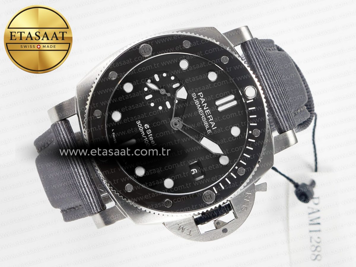 Panerai PAM1288 Y VSF 1:1 Best Edition Gray Dial on Gray Nylon Strap P900 - Görsel 8