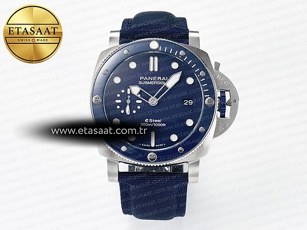 Panerai PAM1289 V TTF Mavi Kadran Kumaş Kayış P900 Eta Saat - 1:1 Süper Klon Replika Saat