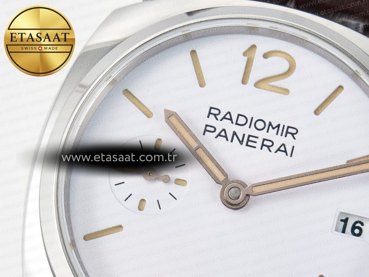 Panerai PAM1292 Radiomir 40mm TTF 1:1 Best Edition White Dial on Brown Leather Strap P900 - Görsel 10