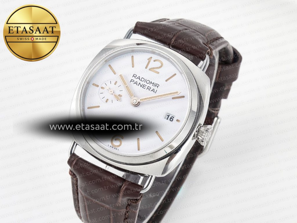 pam1292 radiomir 40mm ttf 11 best edition white dial on brown leather strap p9002