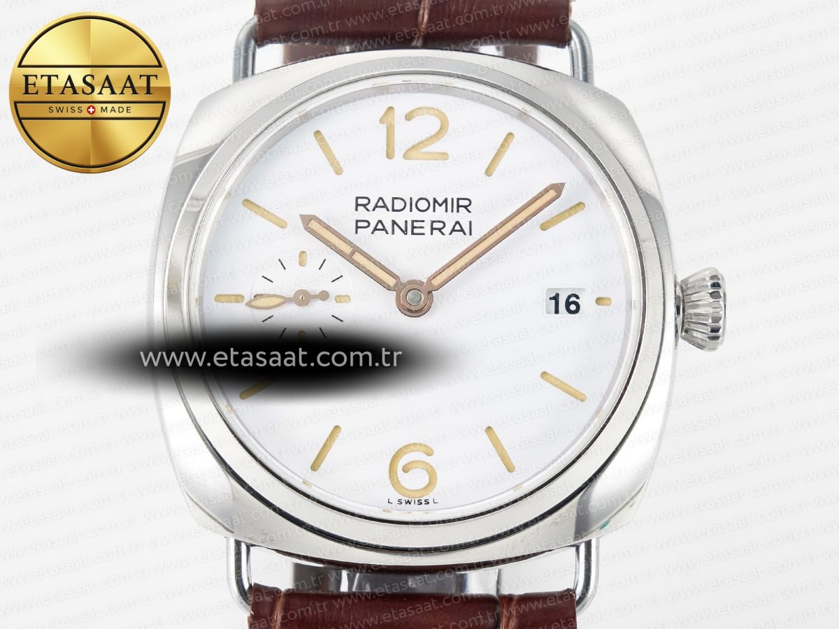 Panerai PAM1292 Radiomir 40mm TTF 1:1 Best Edition White Dial on Brown Leather Strap P900 - Görsel 4