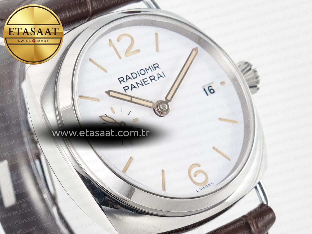 Panerai PAM1292 Radiomir 40mm TTF 1:1 Best Edition White Dial on Brown Leather Strap P900 - Görsel 5