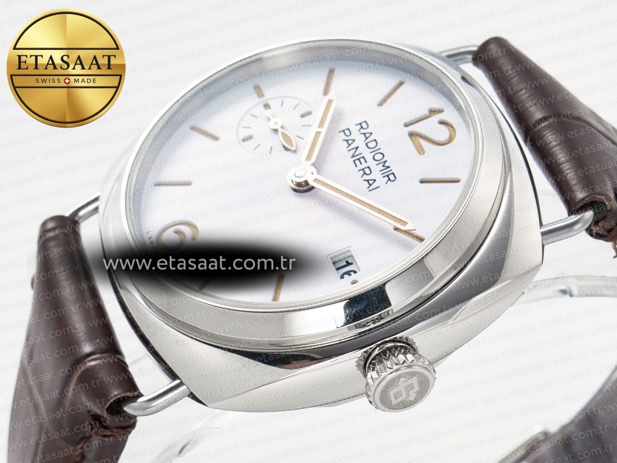 Panerai PAM1292 Radiomir 40mm TTF 1:1 Best Edition White Dial on Brown Leather Strap P900 - Görsel 6