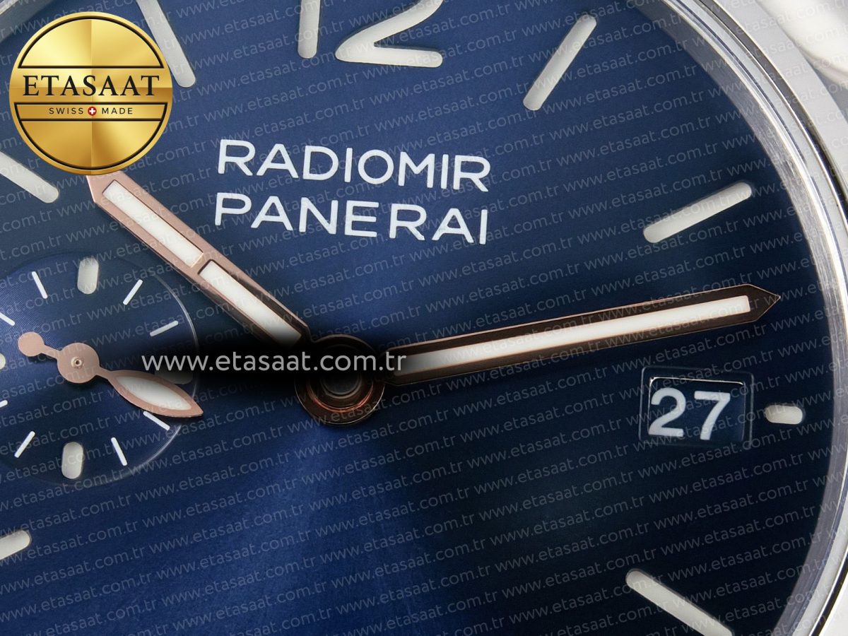 Panerai PAM1293 Radiomir 40mm TTF 1:1 Best Edition Blue Dial on Blue Leather Strap P900 - Görsel 11