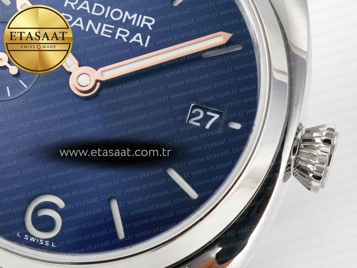 Panerai PAM1293 Radiomir 40mm TTF 1:1 Best Edition Blue Dial on Blue Leather Strap P900 - Görsel 12