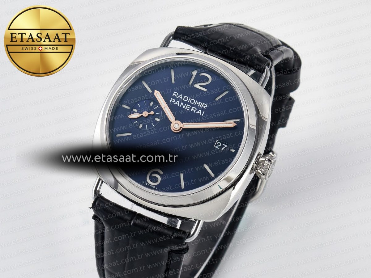 Panerai PAM1293 Radiomir 40mm TTF 1:1 Best Edition Blue Dial on Blue Leather Strap P900 - Görsel 2