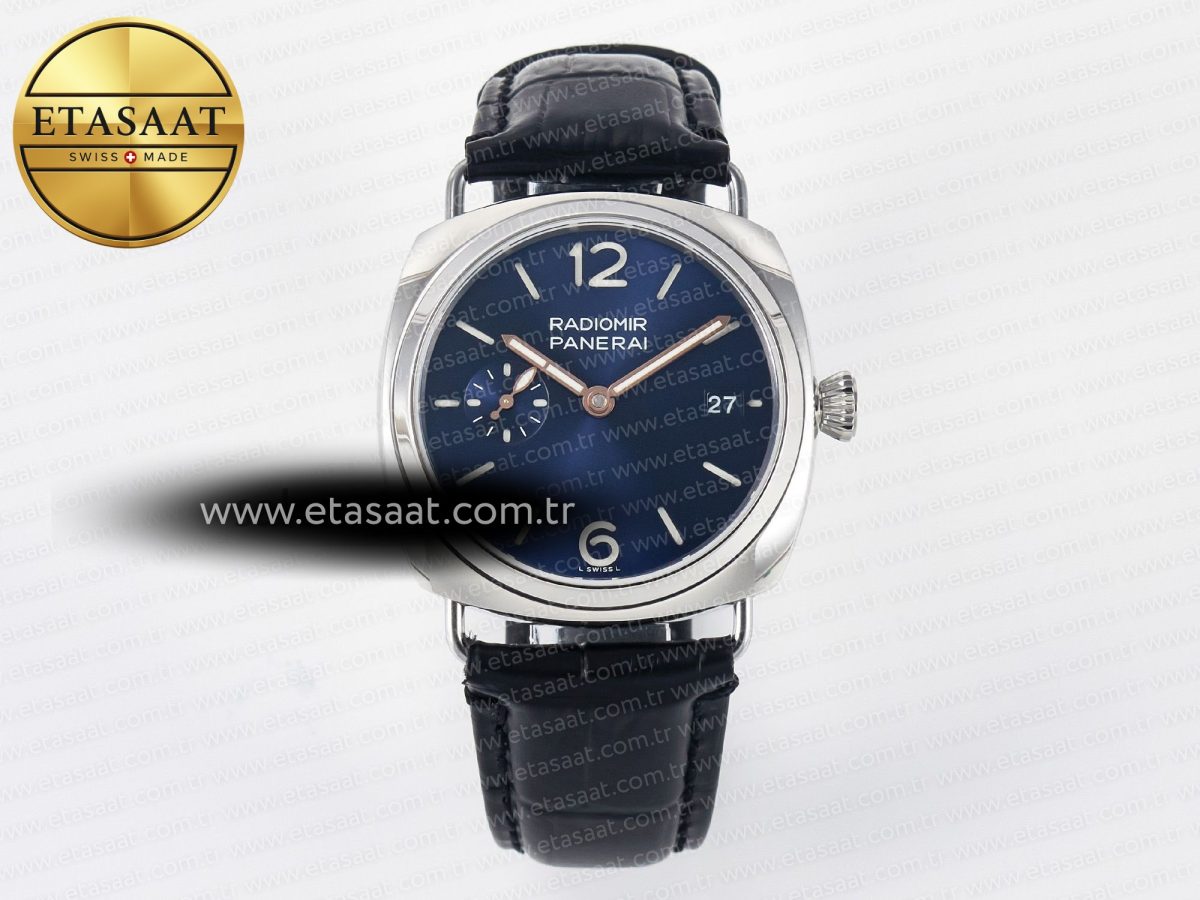 Panerai PAM1293 Radiomir 40mm TTF 1:1 Best Edition Blue Dial on Blue Leather Strap P900 - Görsel 3