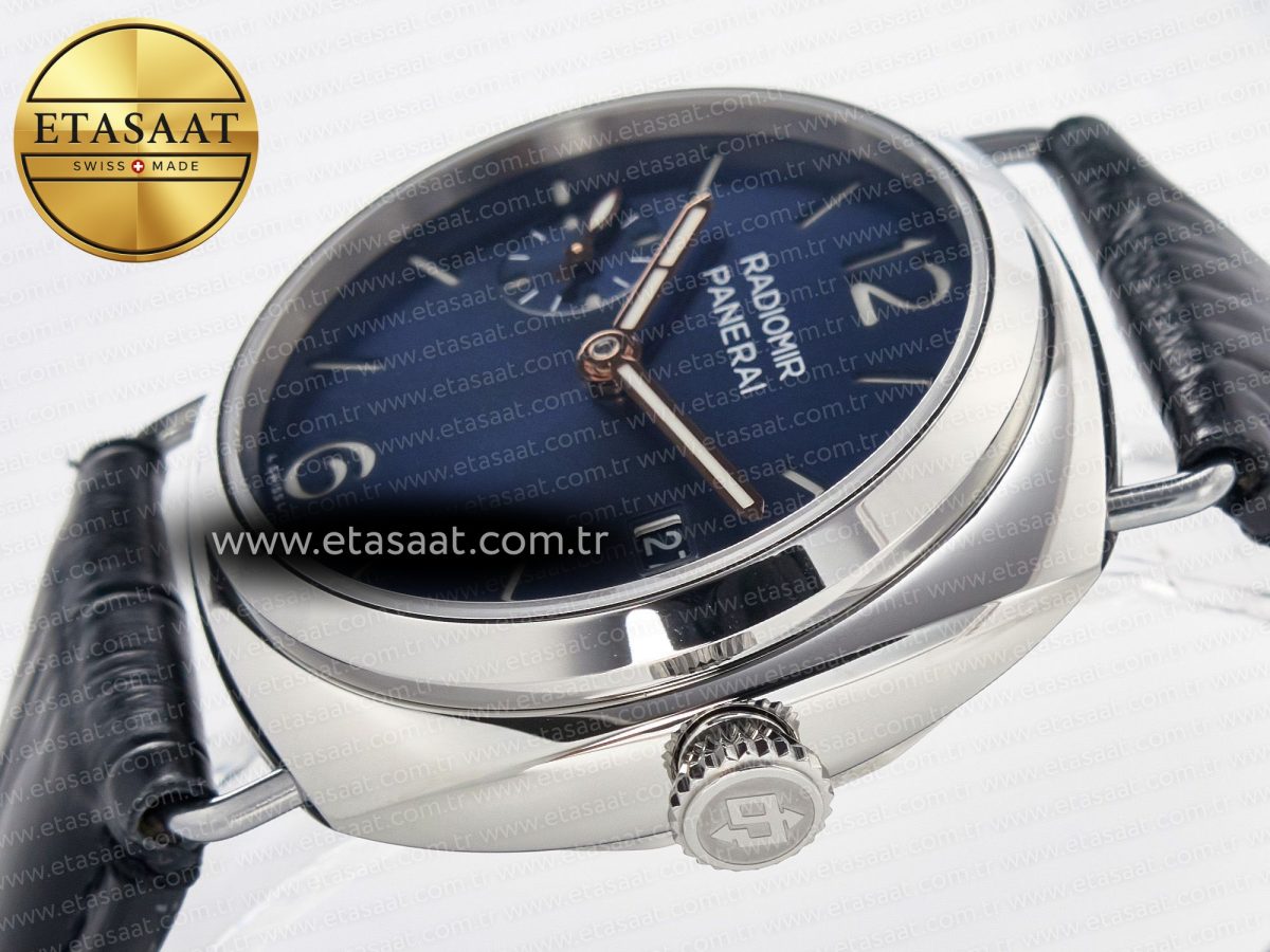 Panerai PAM1293 Radiomir 40mm TTF 1:1 Best Edition Blue Dial on Blue Leather Strap P900 - Görsel 6