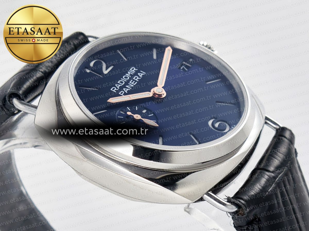 Panerai PAM1293 Radiomir 40mm TTF 1:1 Best Edition Blue Dial on Blue Leather Strap P900 - Görsel 7