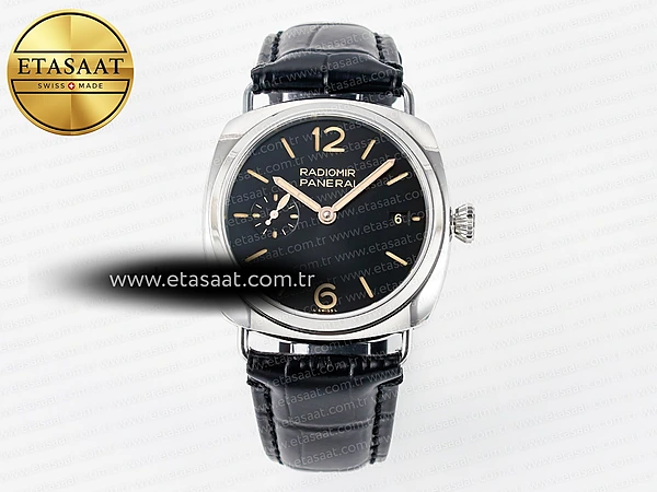 Panerai PAM1294 Radiomir 40mm TTF Siyah Kadran P900 Eta Saat - 1:1 Süper Klon Replika Saat