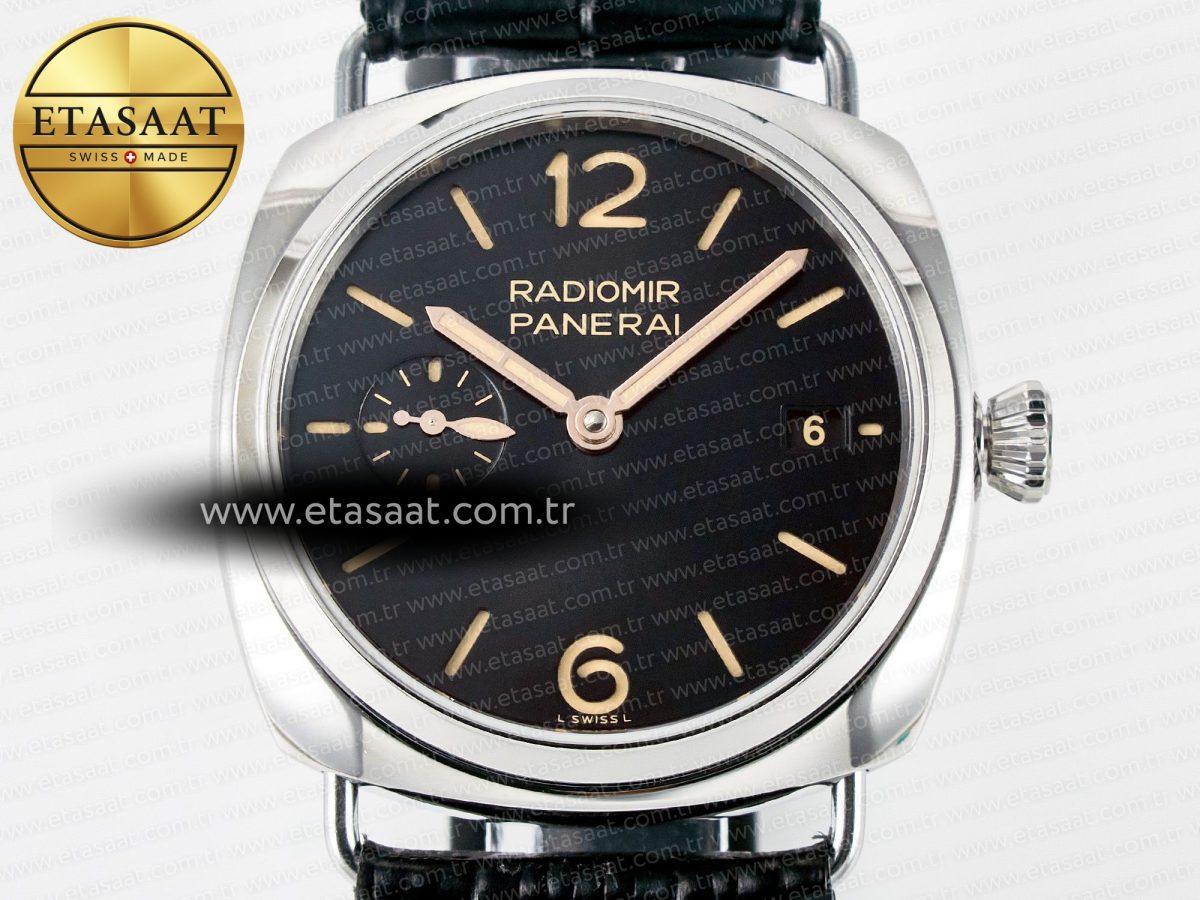 Panerai PAM1294 Radiomir 40mm TTF 1:1 Best Edition Black Dial on Black Leather Strap P900 - Görsel 4