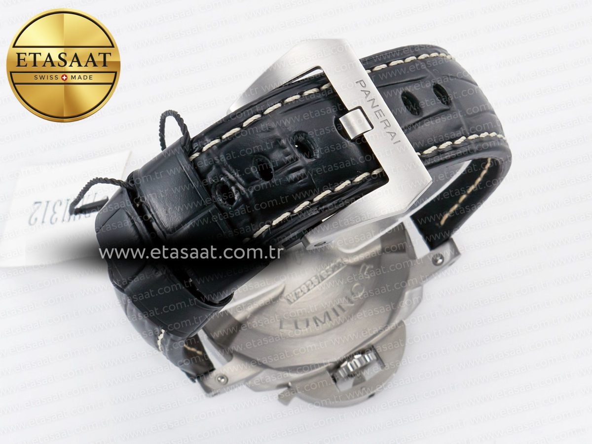Panerai PAM1312 W VSF 1:1 Best Edition Black Dial on Black Leather Strap P.9010 Clone - Görsel 12