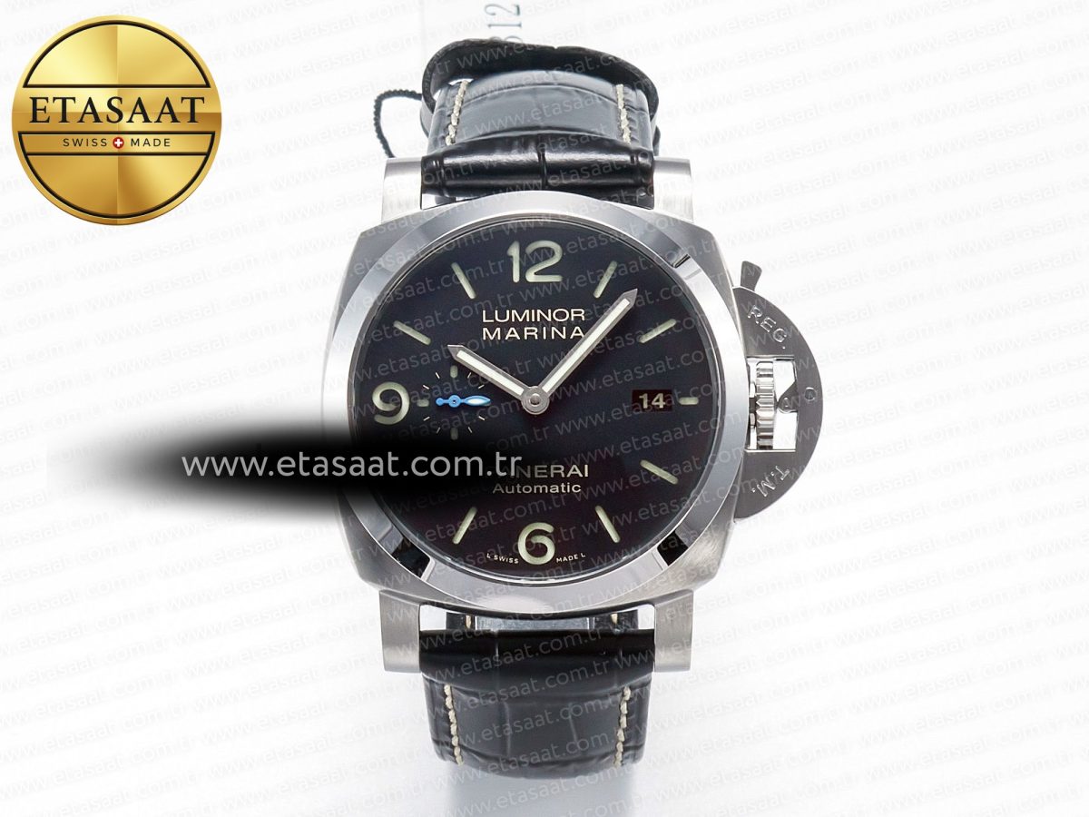 Panerai PAM1312 W VSF 1:1 Best Edition Black Dial on Black Leather Strap P.9010 Clone - Görsel 3