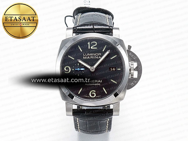 Panerai PAM1312 VSF Siyah Kadran Deri Kordon P.9010 Eta Saat - 1:1 Süper Klon Replika Saat