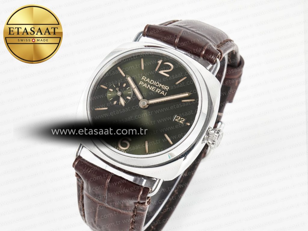 pam1386 radiomir 40mm ttf 11 best edition green dial on brown leather strap p9001