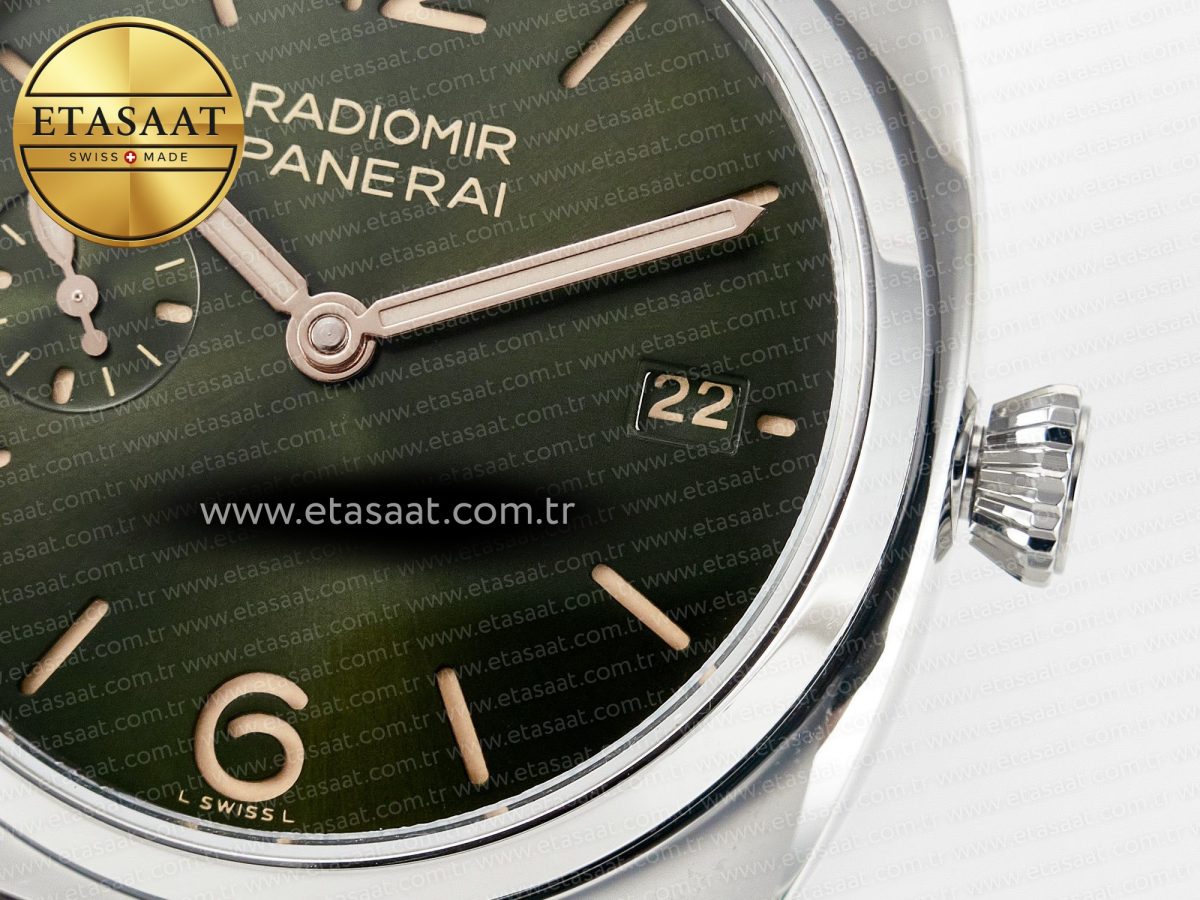 Panerai PAM1386 Radiomir 40mm TTF 1:1 Best Edition Green Dial on Brown Leather Strap P900 - Görsel 12