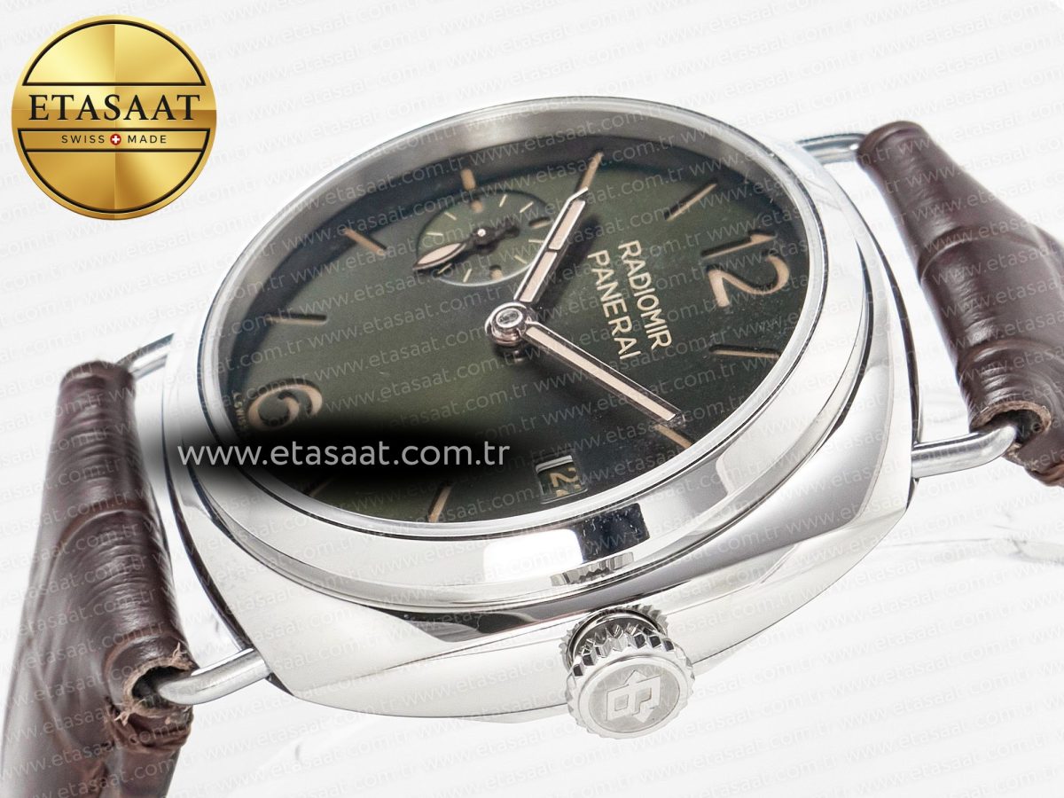 Panerai PAM1386 Radiomir 40mm TTF 1:1 Best Edition Green Dial on Brown Leather Strap P900 - Görsel 6