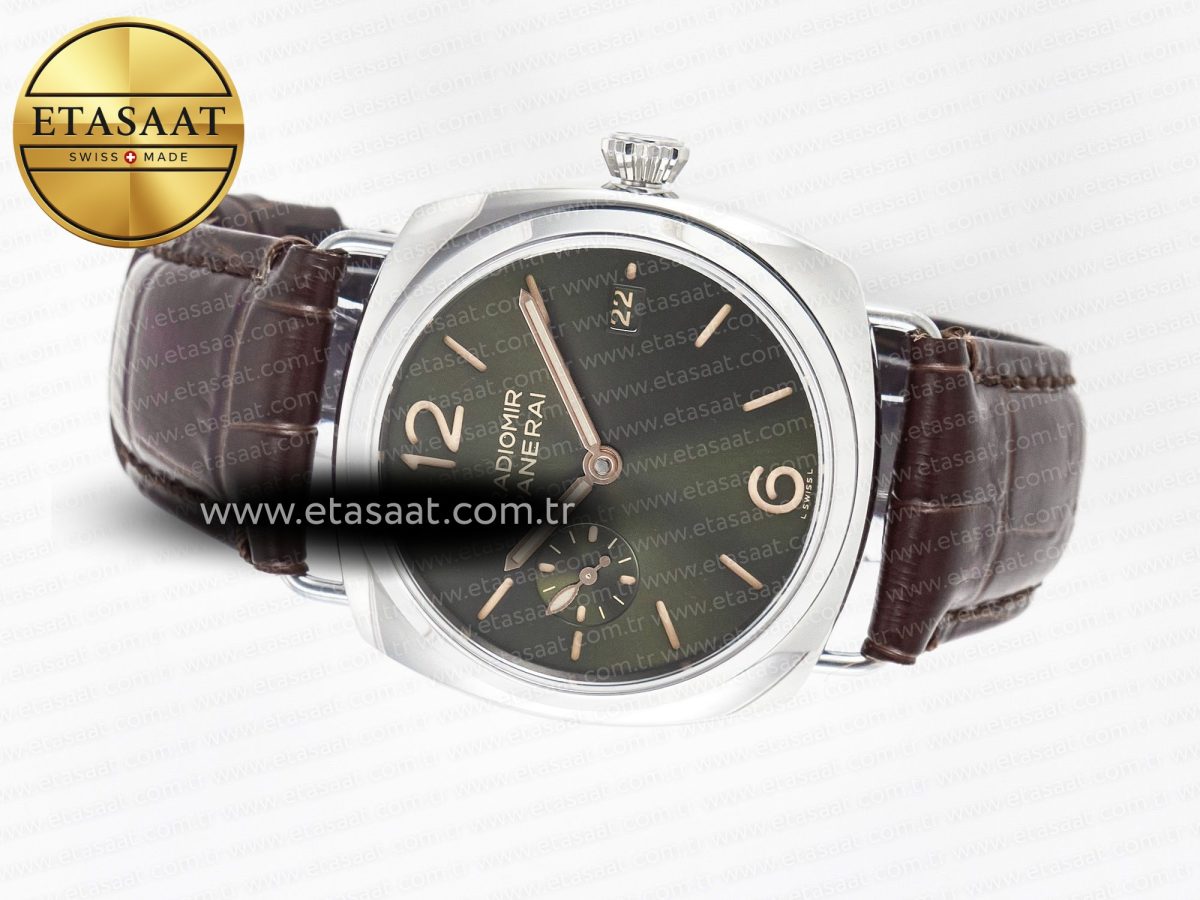 Panerai PAM1386 Radiomir 40mm TTF 1:1 Best Edition Green Dial on Brown Leather Strap P900 - Görsel 9