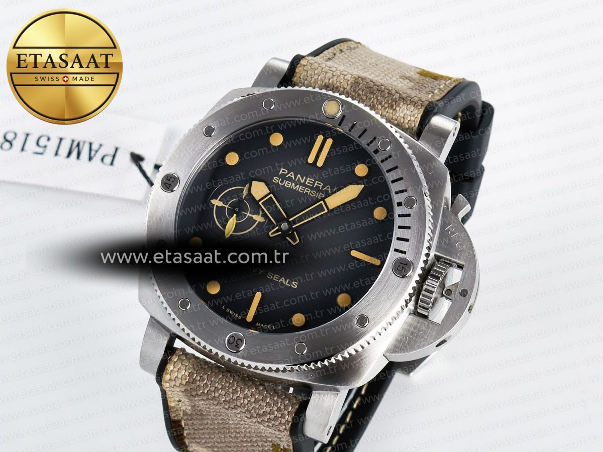 Penerai PAM1518 Submersible 44mm VSF 1:1 Best Edition Gray Ombre Dial on Camouflage Strap P900 - Görsel 1