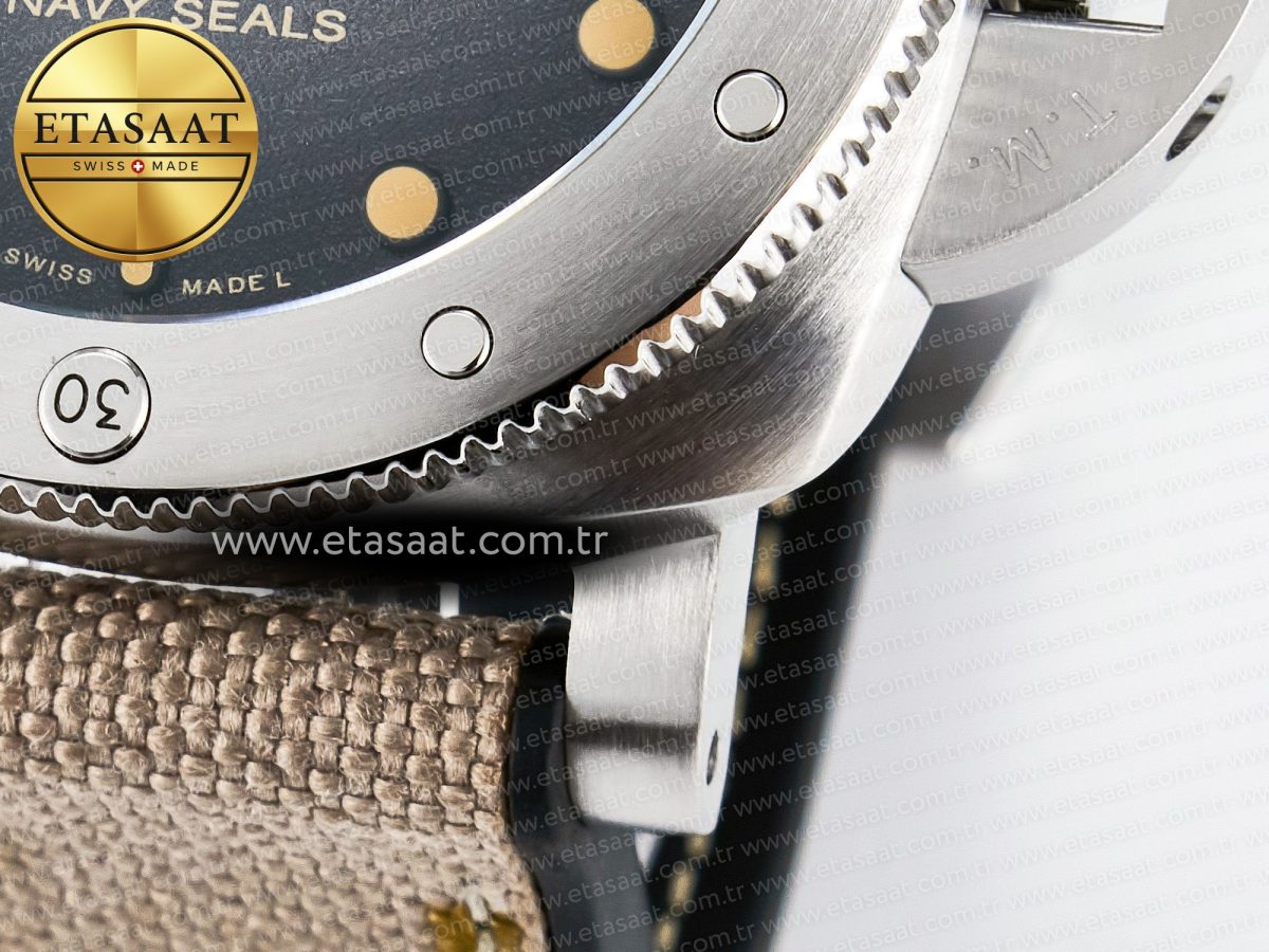 Penerai PAM1518 Submersible 44mm VSF 1:1 Best Edition Gray Ombre Dial on Camouflage Strap P900 - Görsel 13