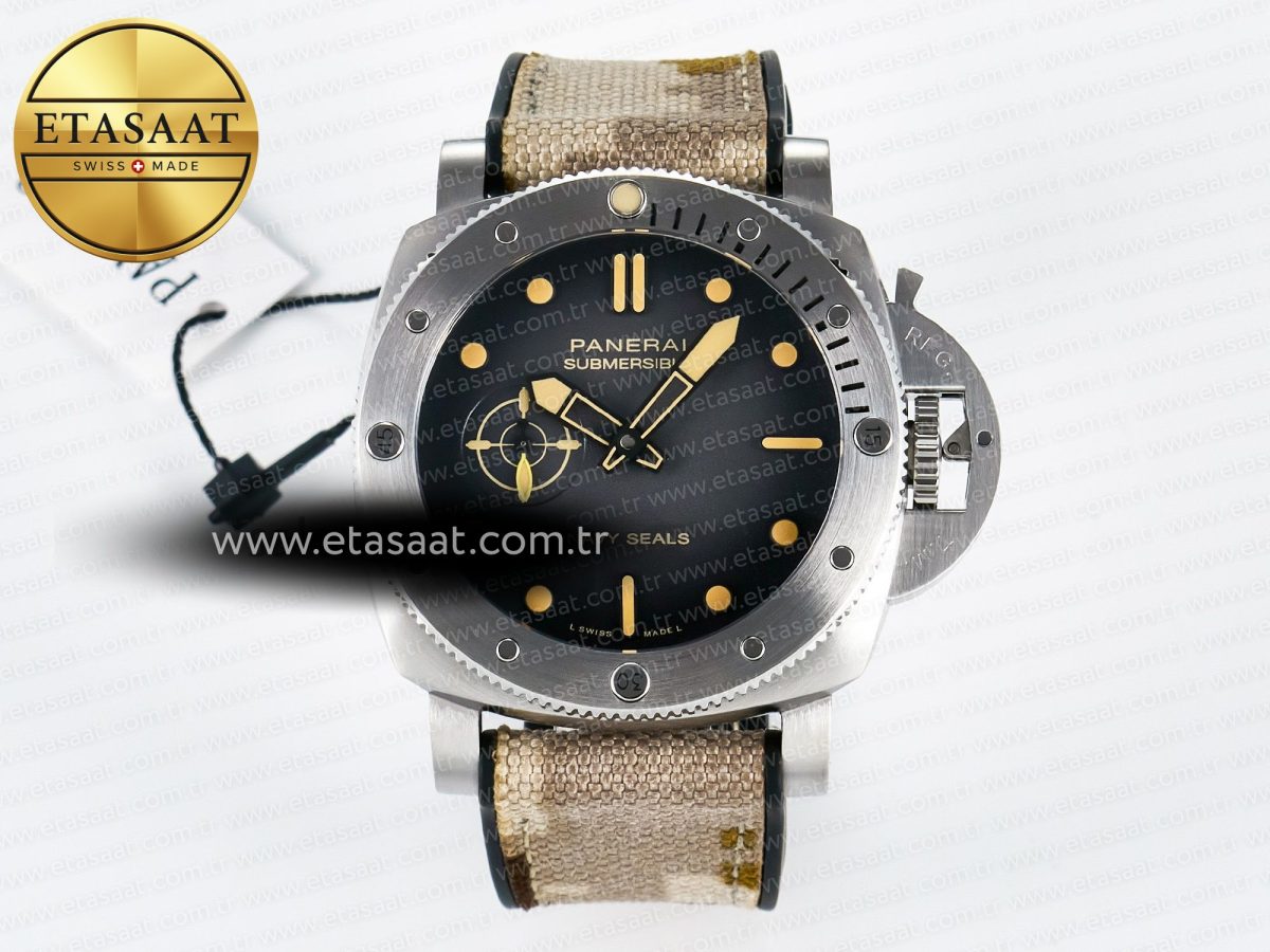 Penerai PAM1518 Submersible 44mm VSF 1:1 Best Edition Gray Ombre Dial on Camouflage Strap P900 - Görsel 3
