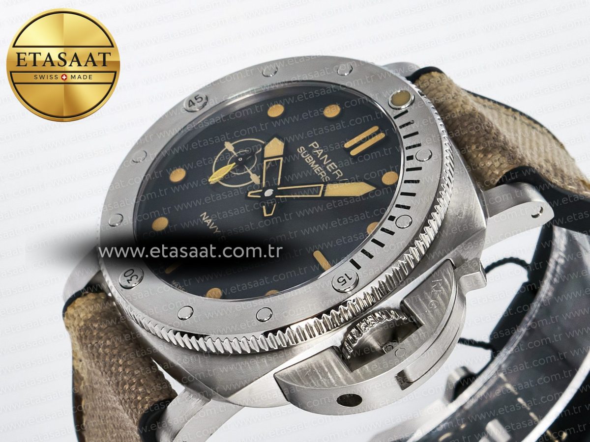 Penerai PAM1518 Submersible 44mm VSF 1:1 Best Edition Gray Ombre Dial on Camouflage Strap P900 - Görsel 6