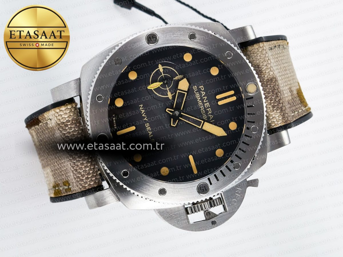 Penerai PAM1518 Submersible 44mm VSF 1:1 Best Edition Gray Ombre Dial on Camouflage Strap P900 - Görsel 8