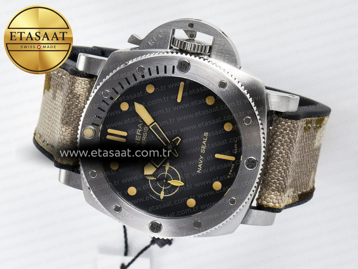 Penerai PAM1518 Submersible 44mm VSF 1:1 Best Edition Gray Ombre Dial on Camouflage Strap P900 - Görsel 9