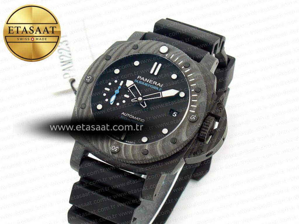 pam2231 carbotech 42mm vsf best edition black dial on black rubber strap p 900 super clone2