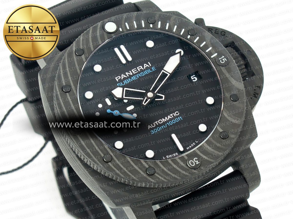 Penerai PAM2231 Carbotech 42mm VSF Best Edition Black Dial on Black Rubber Strap P.900 Super Clone - Görsel 5