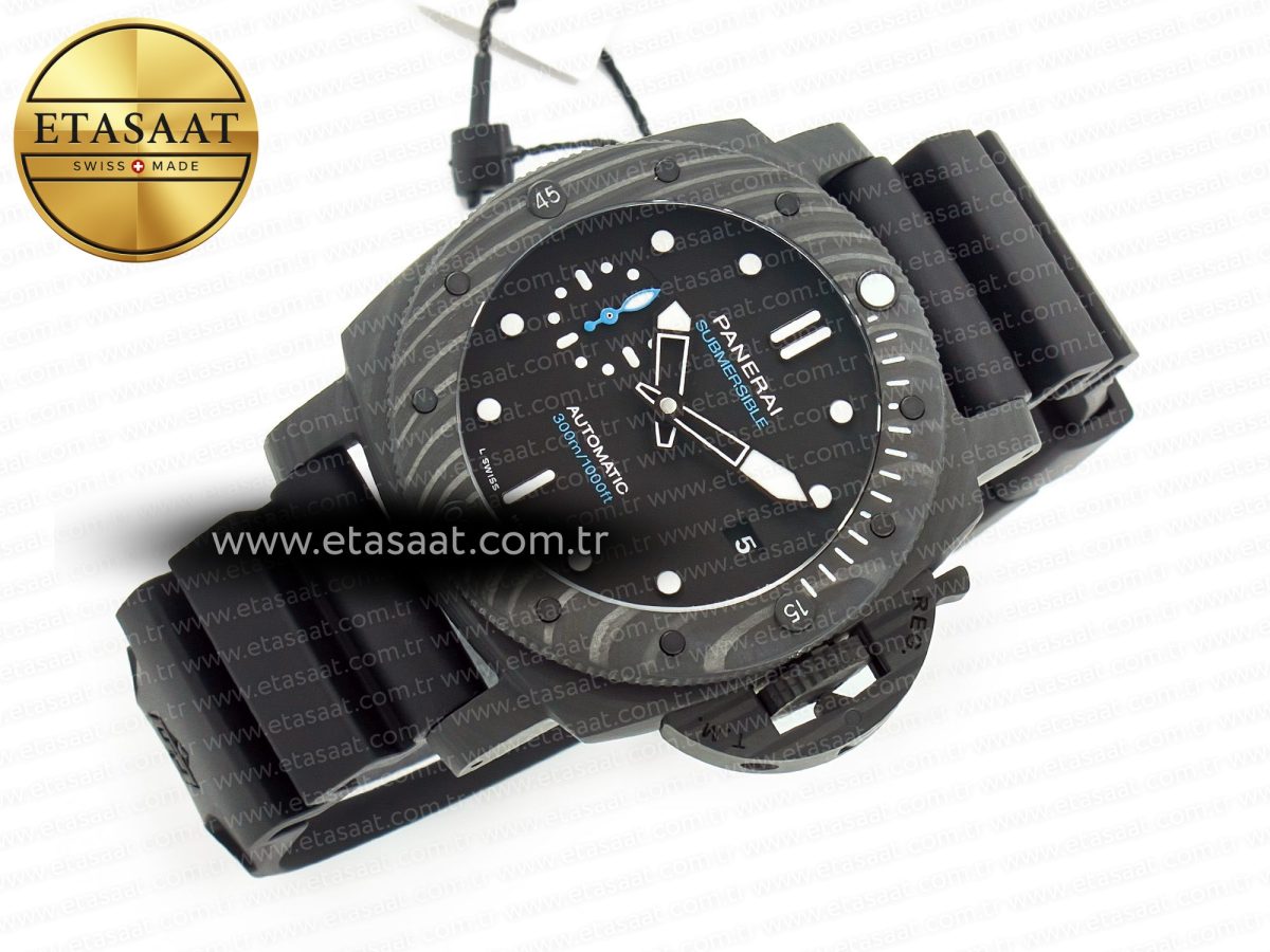 Penerai PAM2231 Carbotech 42mm VSF Best Edition Black Dial on Black Rubber Strap P.900 Super Clone - Görsel 8