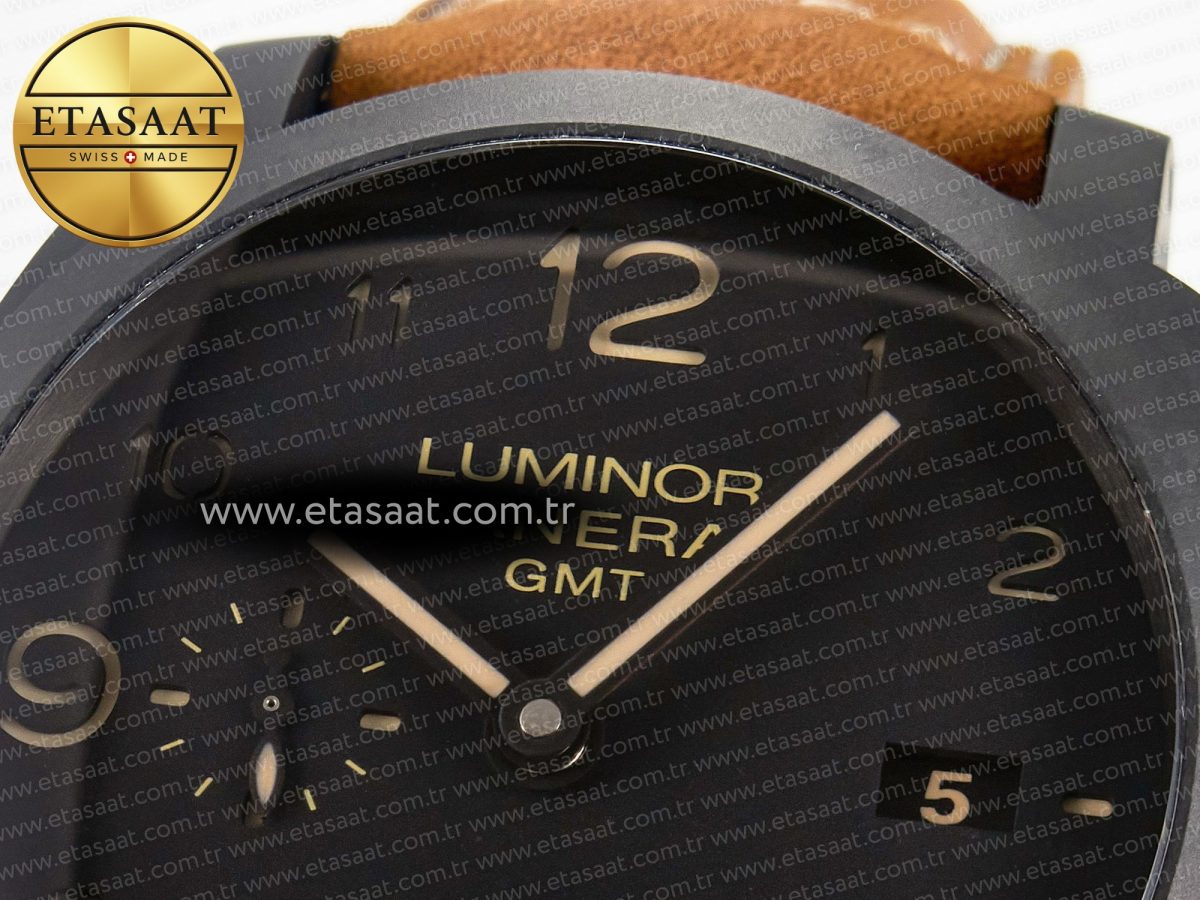 Panerai PAM441 Luminor Due VSF Best Edition Black Dial Black Carbon Bezel on Brown Asso Strap AXXXIV - Görsel 11