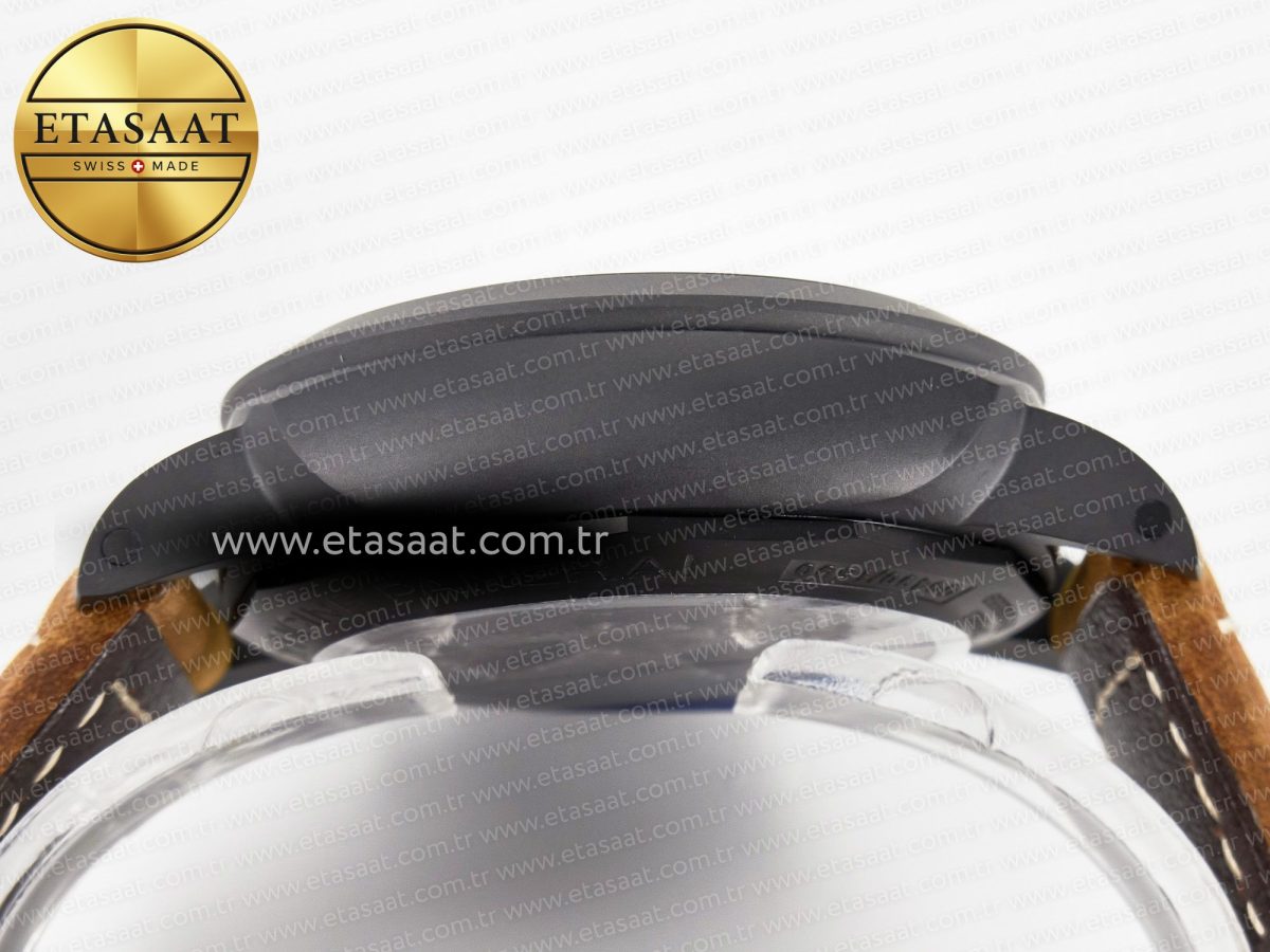 Panerai PAM441 Luminor Due VSF Best Edition Black Dial Black Carbon Bezel on Brown Asso Strap AXXXIV - Görsel 15