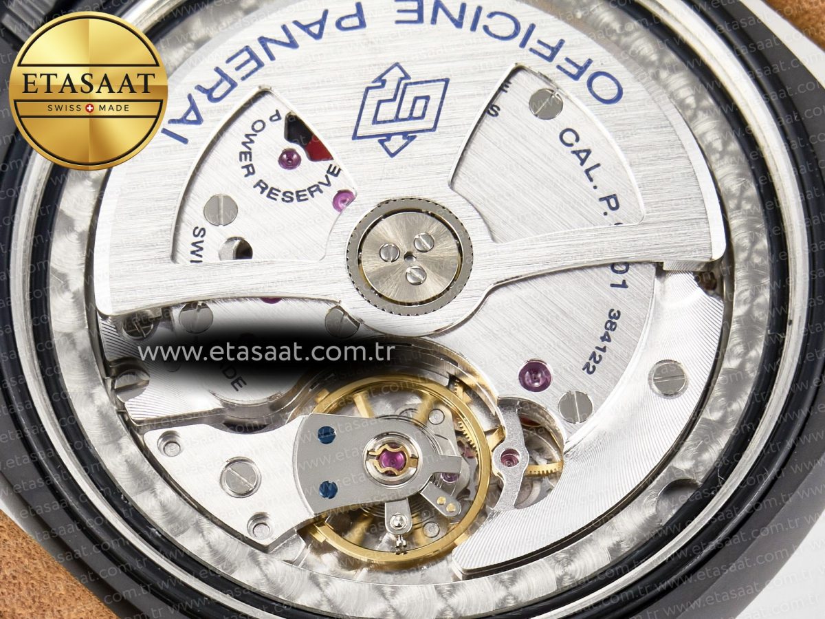 Panerai PAM441 Luminor Due VSF Best Edition Black Dial Black Carbon Bezel on Brown Asso Strap AXXXIV - Görsel 21