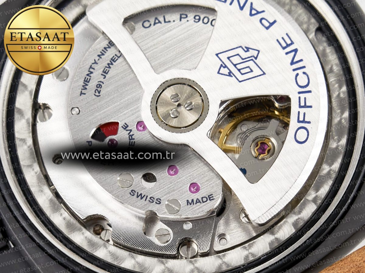 Panerai PAM441 Luminor Due VSF Best Edition Black Dial Black Carbon Bezel on Brown Asso Strap AXXXIV - Görsel 25