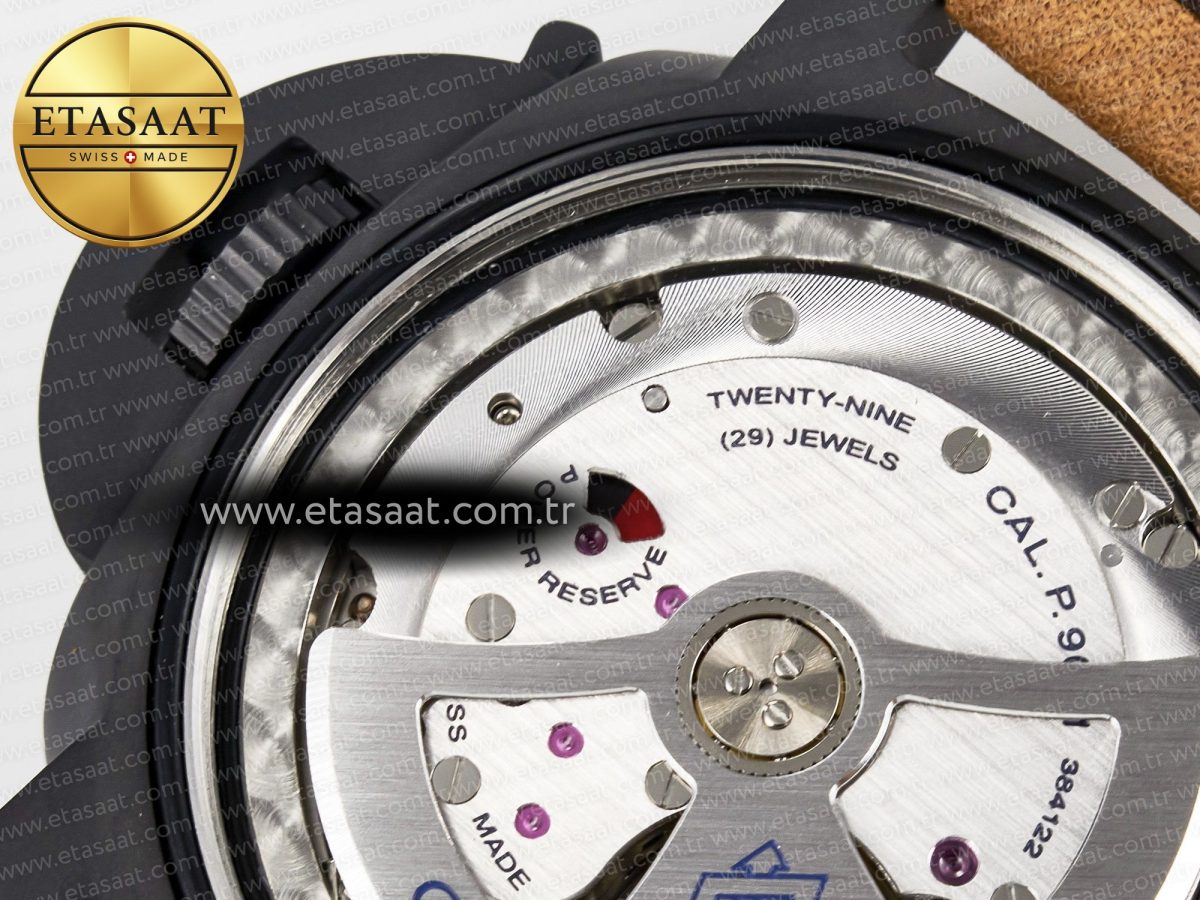 Panerai PAM441 Luminor Due VSF Best Edition Black Dial Black Carbon Bezel on Brown Asso Strap AXXXIV - Görsel 26