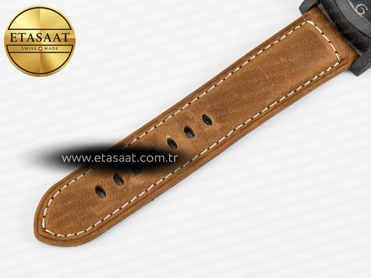 Panerai PAM441 Luminor Due VSF Best Edition Black Dial Black Carbon Bezel on Brown Asso Strap AXXXIV - Görsel 28