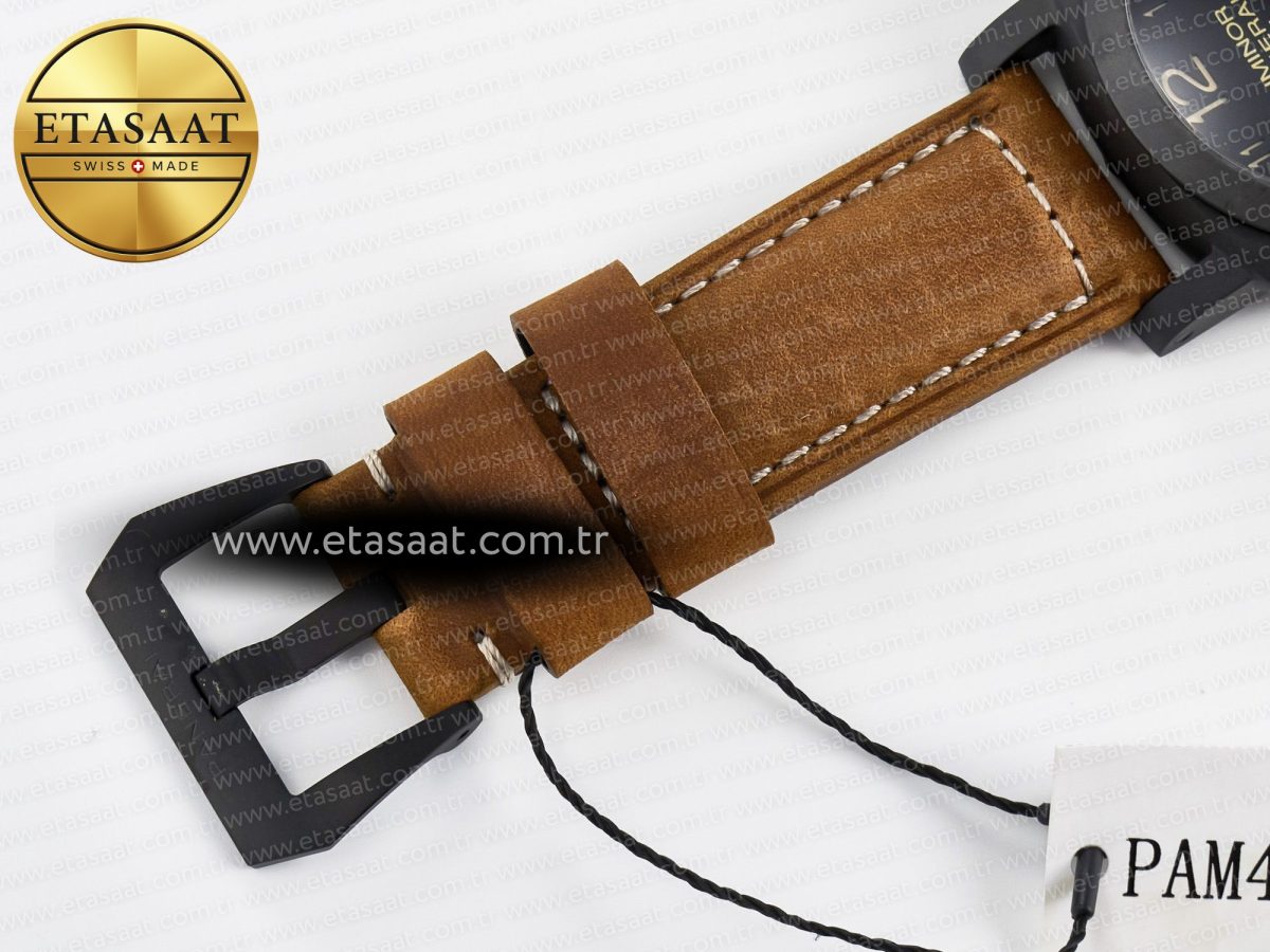 Panerai PAM441 Luminor Due VSF Best Edition Black Dial Black Carbon Bezel on Brown Asso Strap AXXXIV - Görsel 29