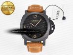 Panerai PAM441 Luminor Due VSF Best Edition Black Dial Black Carbon Bezel on Brown Asso Strap AXXXIV - Görsel 3